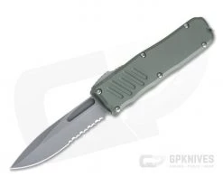 Guardian Tactical Recon-035 OD Green Stonewashed Elmax Serrated Single Edge D/A OTF Automatic 98512