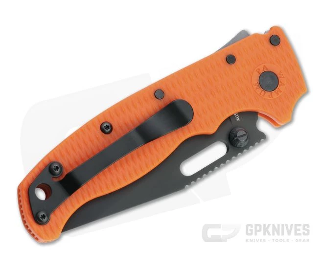 Demko Knives AD20.5 Clip Point Black DLC Plain Edge Orange FRN Shark Lock Folder - Image 2