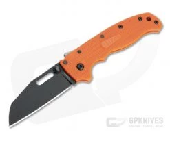 Demko Knives AD20.5 Sharksfoot Black DLC Plain Edge Orange FRN Shark Lock Folder
