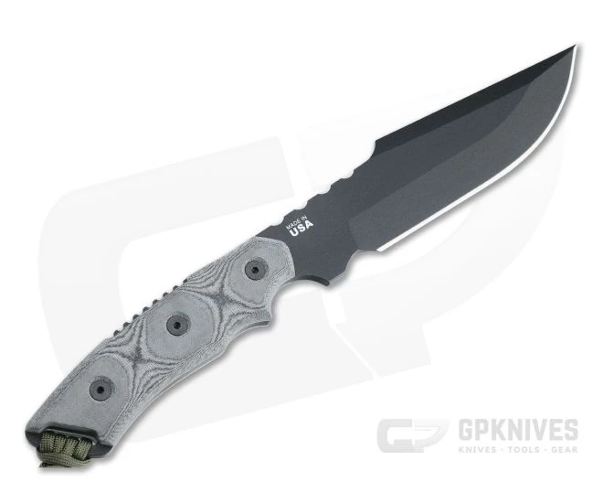 TOPS Alaskan Harpoon Black 1095 Black Linen Micarta Fixed Blade AH906 - Image 3