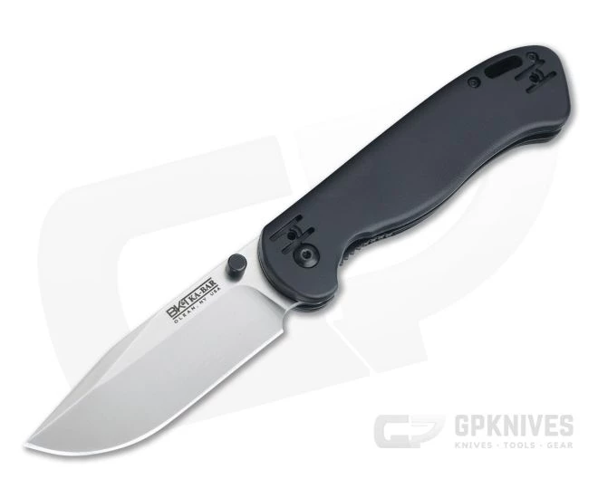 Kabar BK40 Satin AUS8 Clip Point Black GFN Becker Liner Lock Folder