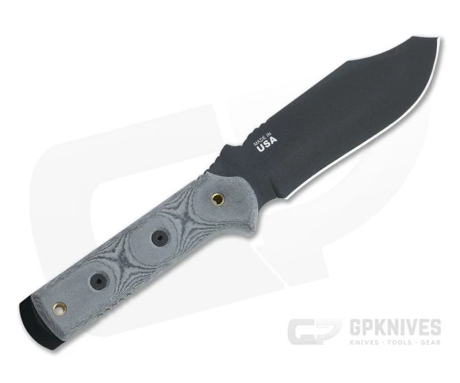 TOPS Black Rhino Black 1095 Black Linen Micarta Tactical Fixed Blade BRM - Image 3