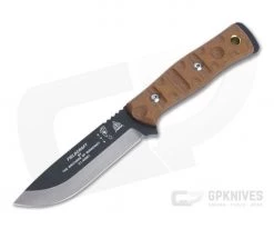 TOPS B.O.B. Fieldcraft Black 1095 Rocky Mountain Tread Tan Micarta Fixed Blade Knife BROS-01RMT