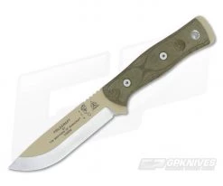 TOPS B.O.B. Fieldcraft Coyote Tan Knife Green Micarta