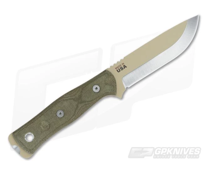 TOPS B.O.B. Fieldcraft Coyote Tan Knife Green Micarta - Image 3