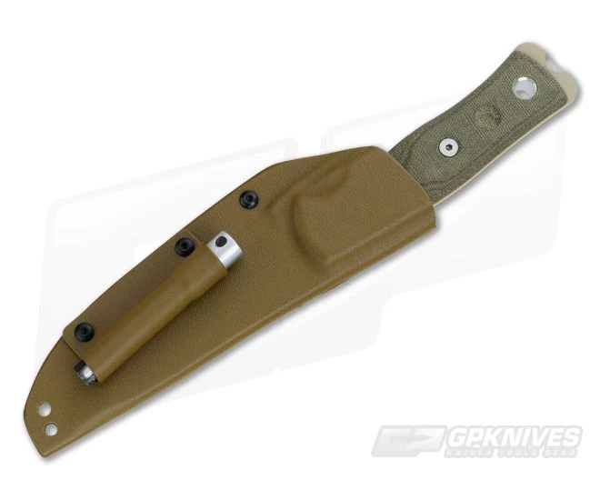 TOPS B.O.B. Fieldcraft Coyote Tan Knife Green Micarta - Image 2