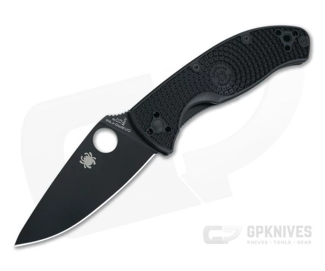 Spyderco Tenacious Lightweight Black FRN Black Plain Liner Lock C122PBBK