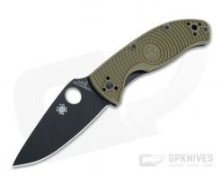 Spyderco Tenacious Lightweight OD Green FRN Black Plain Liner Lock C122PODBK