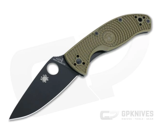 Spyderco Tenacious Lightweight OD Green FRN Black Plain Liner Lock C122PODBK