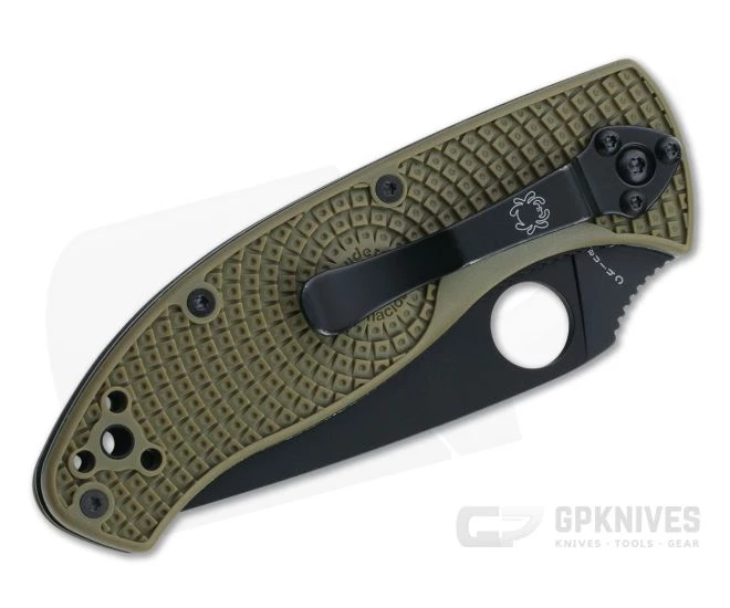Spyderco Tenacious Lightweight OD Green FRN Black Plain Liner Lock C122PODBK - Image 2