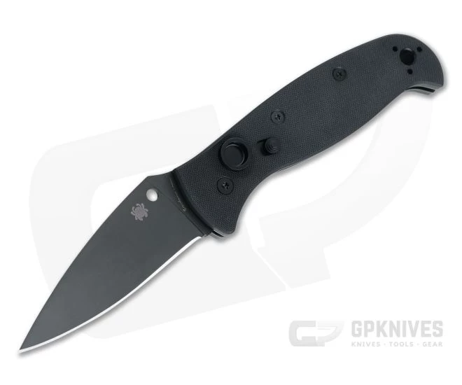 Spyderco Autonomy 2 All Black DLC Plain LC200N Black G10 Automatic Knife C165GPBBK2