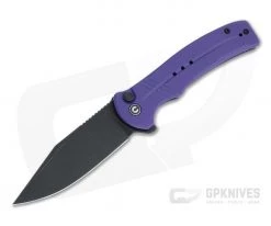 CIVIVI Cogent Button Lock Flipper Black Stonewashed 14C28N Purple G10 Folder C20038D-2