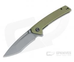 CIVIVI Keen Nadder Gray Stonewashed N690 Olive Micarta Liner Lock Flipper C2021C
