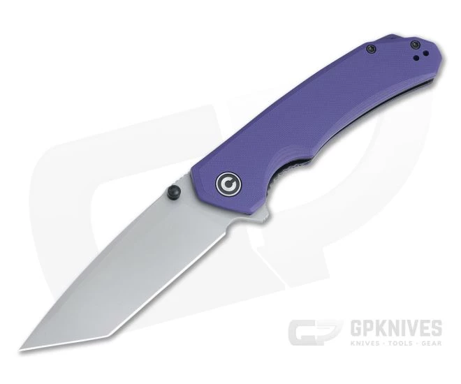 CIVIVI Brazen Tanto Purple G10 Gray Stonewashed D2 Liner Lock Flipper C2023A