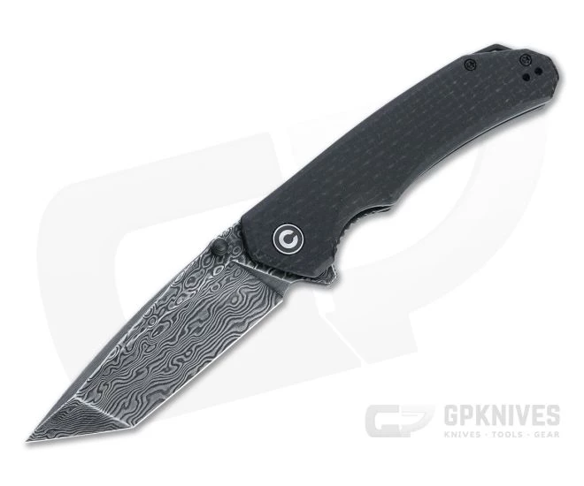 CIVIVI Brazen Tanto Black Damascus Coarse Black Micarta Liner Lock Flipper C2023DS-1
