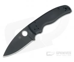 Spyderco Shaman Large Plain Edge Black DLC S30V Compression Lock Folder C229GPBK