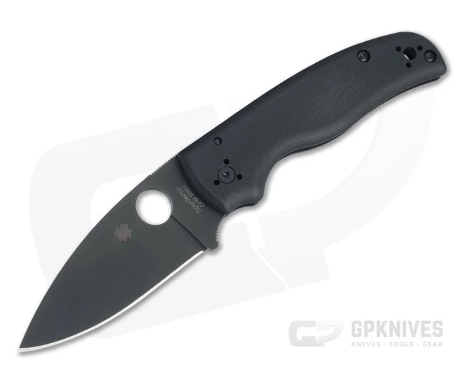 Spyderco Shaman Large Plain Edge Black DLC S30V Compression Lock Folder C229GPBK