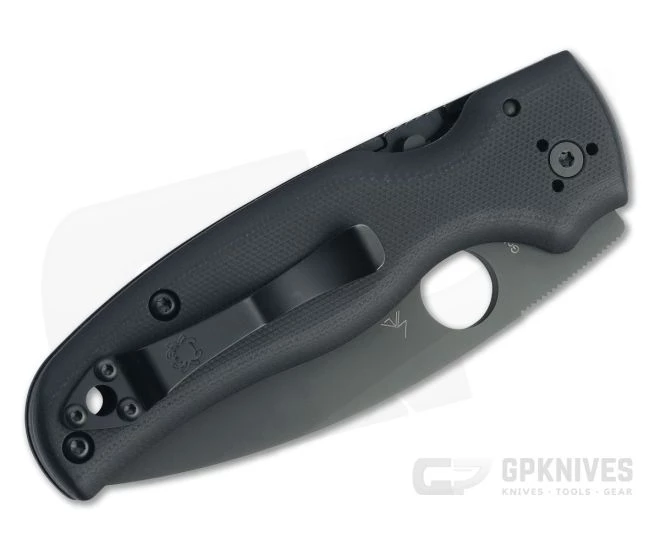 Spyderco Shaman Large Plain Edge Black DLC S30V Compression Lock Folder C229GPBK - Image 2