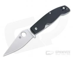 Spyderco Pattadese Satin M390 Black G10 Liner Lock Folder C257GP