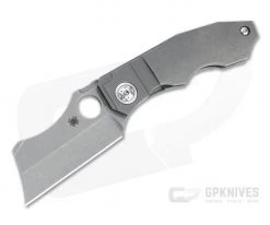 Spyderco Stovepipe Rydbom Stonewashed 20CV Titanium Frame Lock Folder C260TIP