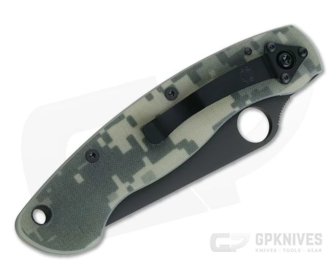 Spyderco Military Black Plain S30V Camo G10 Liner Lock Folder C36GPCMOBK - Image 2