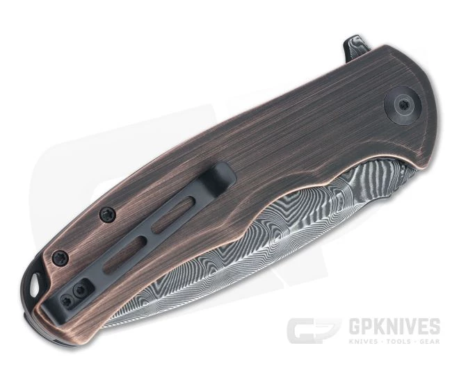 CIVIVI Praxis Black Hand Rubbed Damascus and Copper Liner Lock Flipper C803DS-3 - Image 2