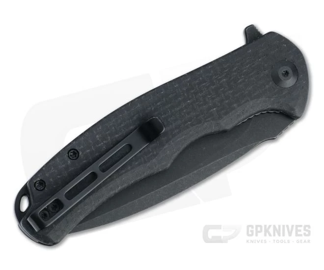 CIVIVI Praxis Black Stonewashed 9Cr18MoV Coarse Black Micarta Flipper C803G - Image 2
