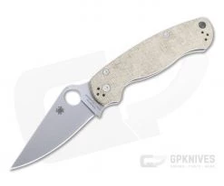 Spyderco ParaMilitary 2 Plain Cruwear Brown Canvas Micarta Folder C81MPCW2