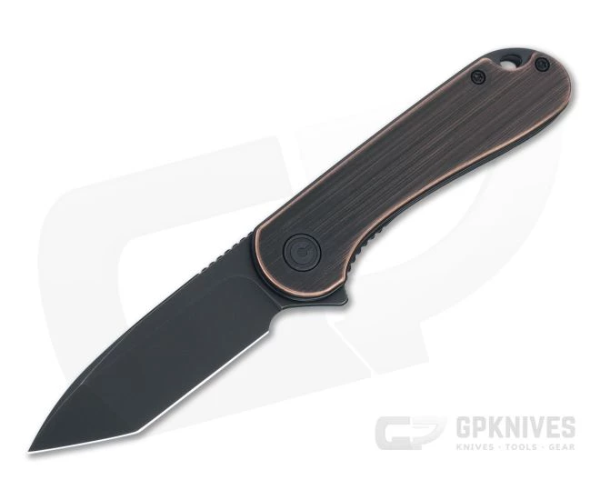 CIVIVI Elementum Tanto Black Copper Black Stonewashed D2 Liner Lock Flipper C907T-B