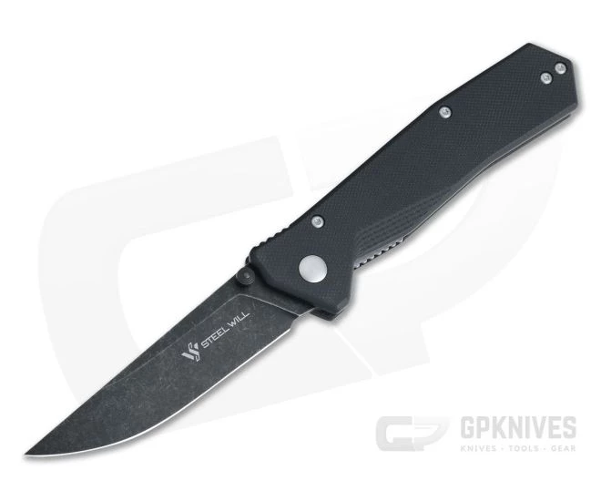 Steel Will Daitengu Liner Lock Black StoneWash D2 Black G10 Folder F11-09