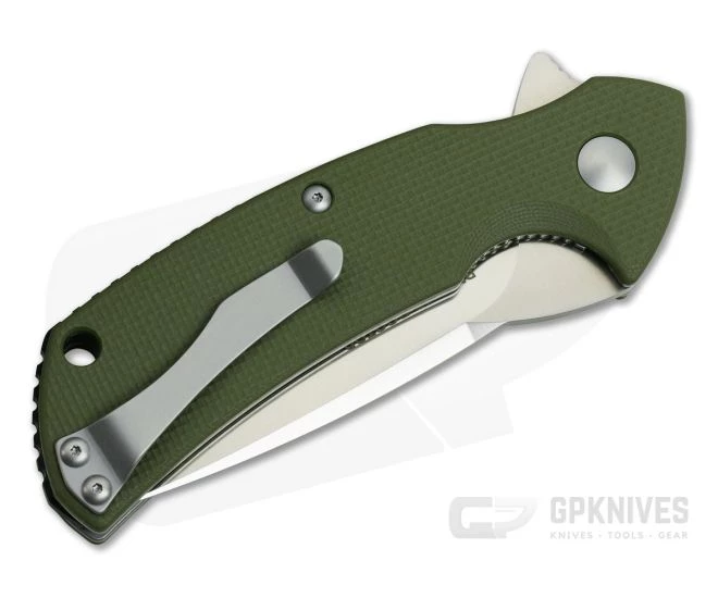 Steel Will Plague Doctor Mini Satin D2 Coarse OD Green G10 Flipper F16M-02 - Image 2