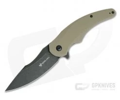Steel Will Arcturus Flipper Black Stonewashed D2 Tan G10 F55-06