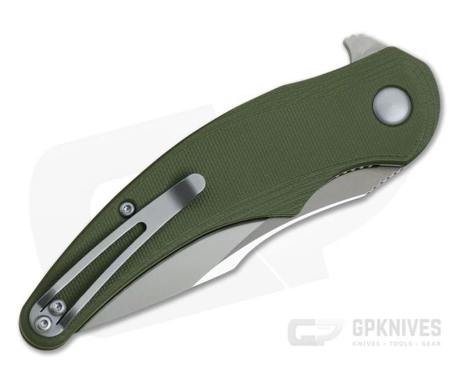 Steel Will Arcturus Mini Flipper Satin D2 Green G10 F55M-02 - Image 2