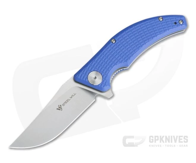 Steel Will Sargas Satin D2 Blue G10 Liner Lock Flipper F60-11