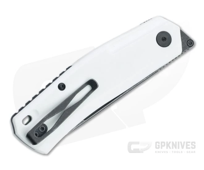Steel Will Fjord Black Stonewashed D2 White G10 Liner Lock Front Flipper F71-21 - Image 2