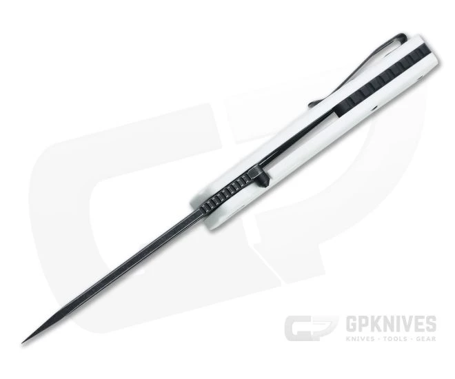 Steel Will Fjord Black Stonewashed D2 White G10 Liner Lock Front Flipper F71-21 - Image 3