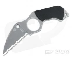 Spyderco Swick 5 Large Wharncliffe Serrated LC200N Fixed Blade Neck Knife FB14S5