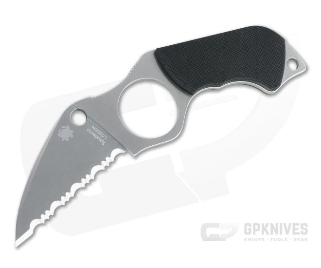 Spyderco Swick 5 Large Wharncliffe Serrated LC200N Fixed Blade Neck Knife FB14S5