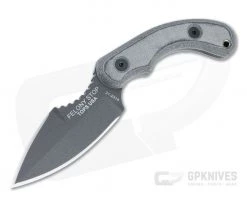 TOPS Felony Stop Szabo Tactical Gray Dagger Black Linen Micarta Fixed Blade FELS-01