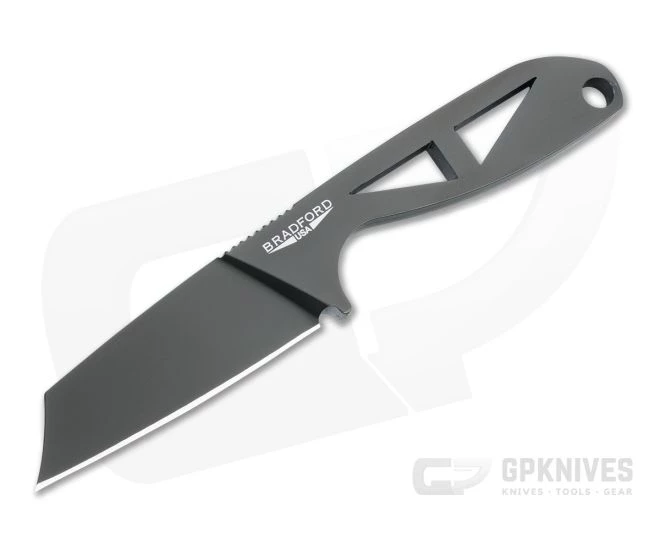 Bradford G-Cleaver Black DLC Elmax Fixed Blade Neck Knife GCLEAVER-DLC