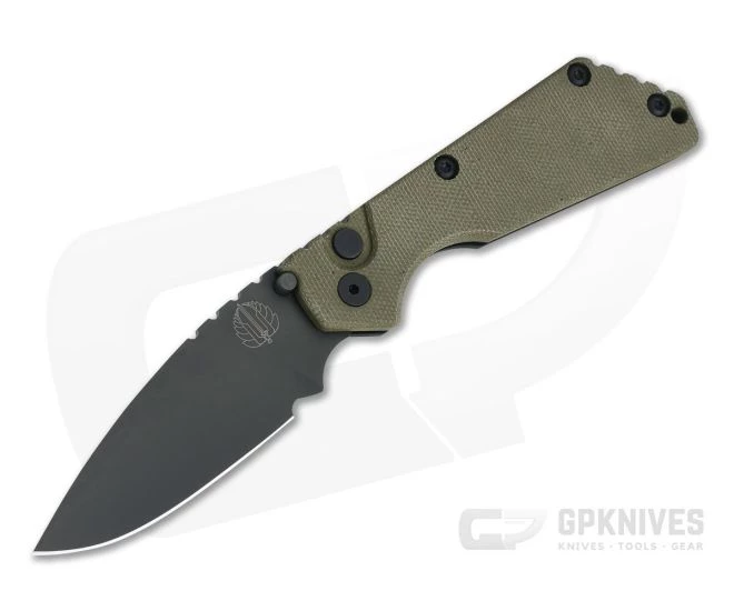 Protech GPKnives Exclusive Strider SnG Green Micarta Top Plain DLC Blade Automatic Knife GP-SNG-03