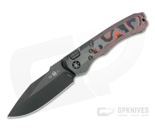 Heretic Knives Wraith Auto S/E Two-Tone DLC Elmax Orange Camo Carbon Fiber Automatic H000-6A-ORCF