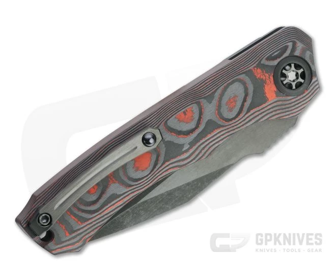 Heretic Knives Wraith Auto S/E Two-Tone DLC Elmax Orange Camo Carbon Fiber Automatic H000-6A-ORCF - Image 2