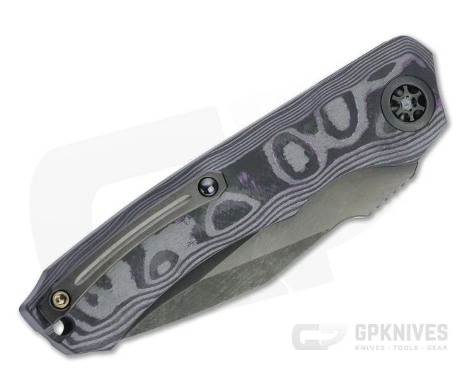 Heretic Knives Wraith Auto S/E Two-Tone DLC Elmax Purple Camo Carbon Fiber Automatic H000-6A-PUCF - Image 2