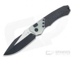 Heretic Knives Wraith Auto S/E Battleworn Black Elmax Jade G10 Bolster Carbon Fiber Automatic H000-8A-JADE