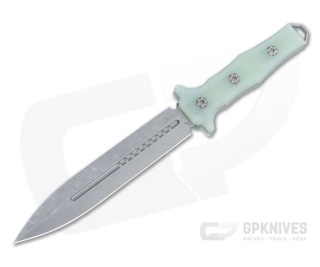 Heretic Knives Nephilim Dagger Battleworn Elmax Jade G10 Fixed Blade H003-5A-JADE