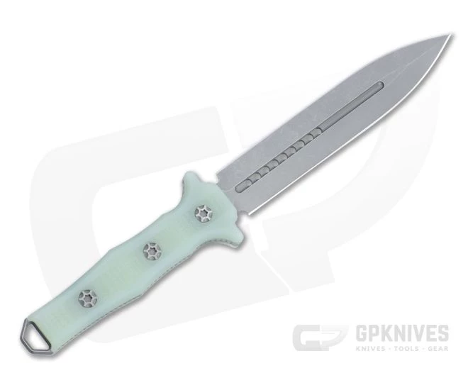 Heretic Knives Nephilim Dagger Battleworn Elmax Jade G10 Fixed Blade H003-5A-JADE - Image 3