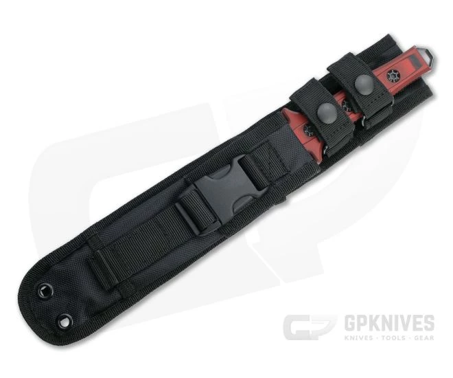 Heretic Knives Nephilim Dagger Battleworn Black Elmax Red/Black G10 Fixed Blade H003-8A-REDBLK - Image 2