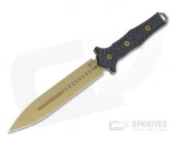 Heretic Knives Nephilim Dagger Gold TiNi Elmax Carbon Fiber Fixed Blade H003-9A-CF