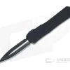 Heretic Knives Manticore-S Double Edge Battleworn Black Elmax Black OTF Automatic H024-8A